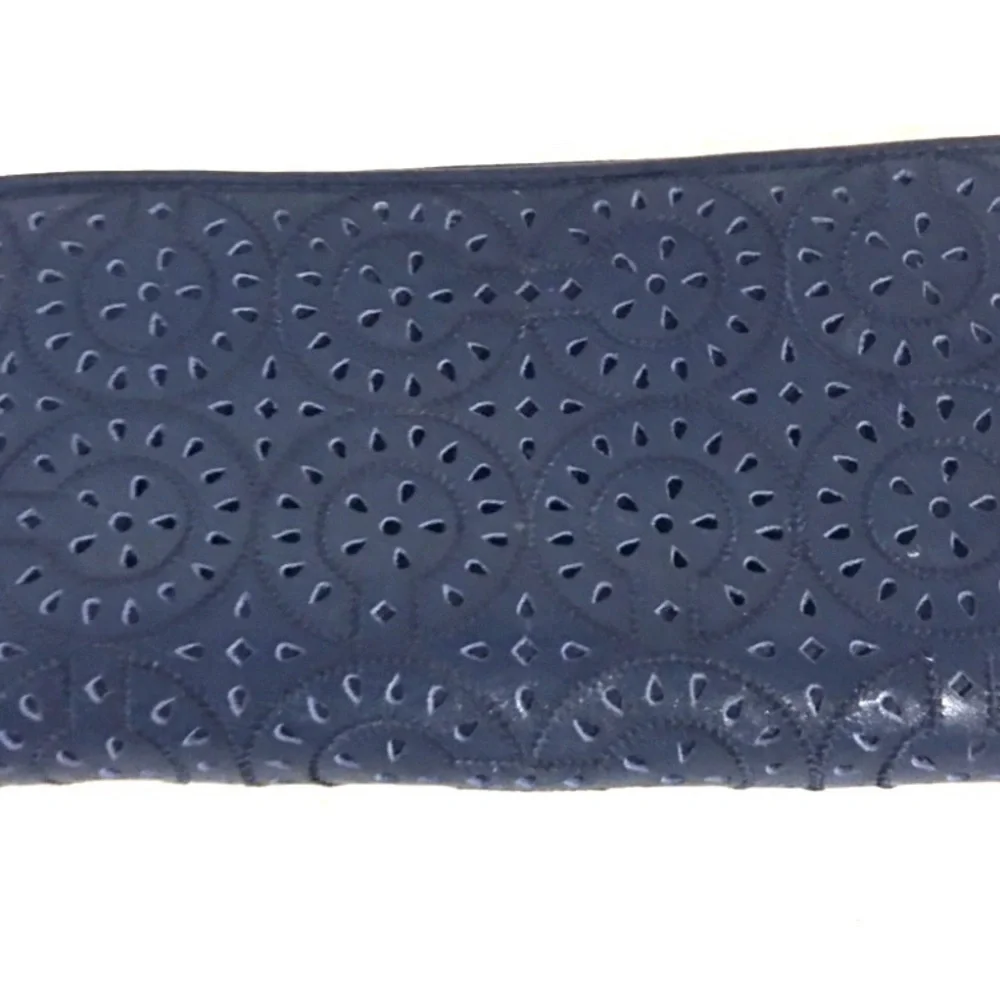 Coach navy blue leather wallet